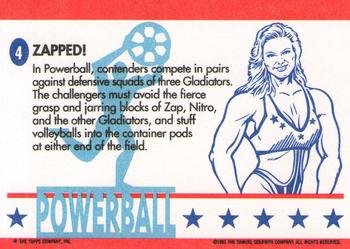 1991 Topps American Gladiators #4 Zapped! Back